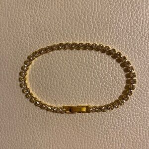 7CT Bezel Set Lab Created Diamond Tennis Bracelet 14K gold Plated Sterling